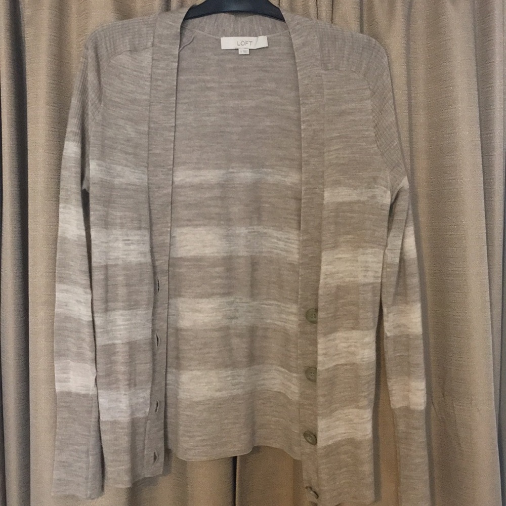 Loft cardigan ~ oatmeal ~ striped